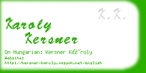 karoly kersner business card